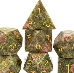 Unakite Gemstone - Engraved with Gold